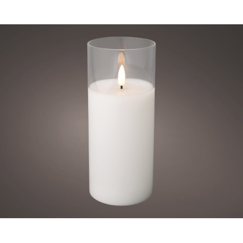 CANDELA IN VETRO LED BIANCO H.17.5 D.7.5 2